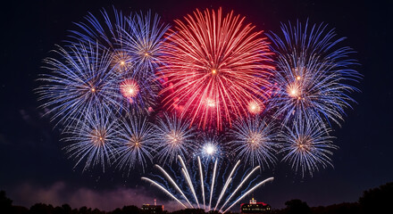 fireworks in the night sky