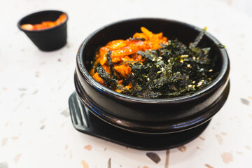 A delicious Korean dish served in a Korean bowl