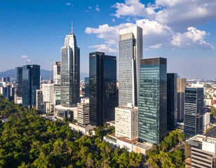 Fototapeta premium Cityscape of tall modern buildings