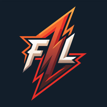 Angular &ldquo;FML&rdquo; Lettermark with Copper-Red Accents on Dark Background