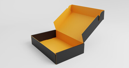 Black Mailbox with Yellow Interior