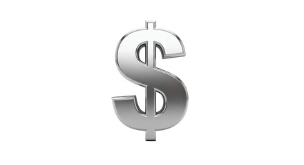 Obraz premium Isolated shiny metallic dollar symbol rendered against stark black background with studio lighting