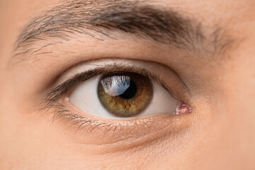 Man with hazel eyes, closeup