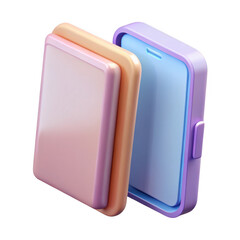 Two stylized 3d rendered modern devices a book and a smartphone isolated on transparent background