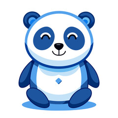 Gentle Panda Character in Calming Blue-White Mascot Vector Style