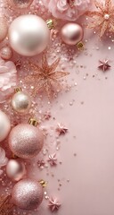 Pink Christmas ornaments and decorations