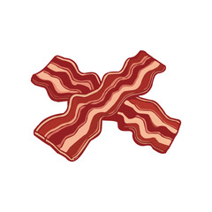 Crispy Cross Section Aromatic Breakfast Delight Two Strips of Perfectly Cooked Bacon Illustration