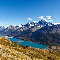 High-altitude alpine lake vista