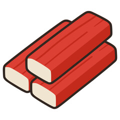 crab stick snack food flat color vector illustration template design © katsumatakun