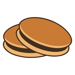 sweet dorayaki japanese traditional dessert flat color vector illustration template design