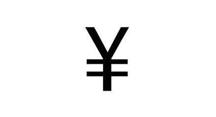 Sleek and modern Japanese Yen symbol illuminated against stark black background, a minimalist aesthetic.