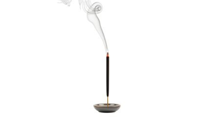 Fragrant Incense Stick Burning with Delicate Smoke, Creating an Atmosphere of Relaxation and Zen