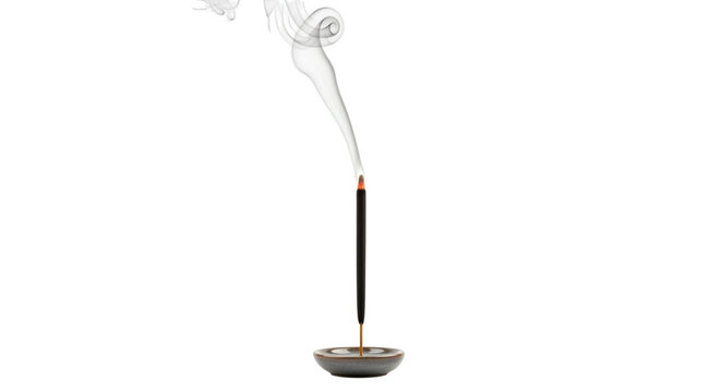 Fragrant Incense Stick Burning with Delicate Smoke, Creating an Atmosphere of Relaxation and Zen - Powered by Adobe