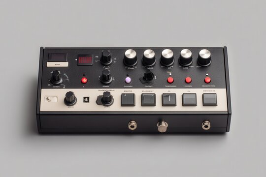 Vintage audio equipment with knobs and switches for sound manipulation and creative music production