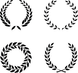 Laurel Wreath Vector Set Certificate & Decorative Emblem Designs