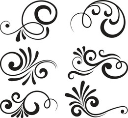 Decorative Swirl Borders & Floral Design Elements