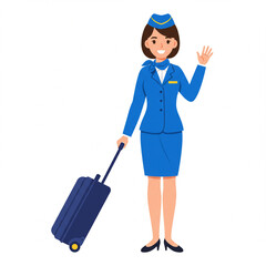 flight attendant illustration 