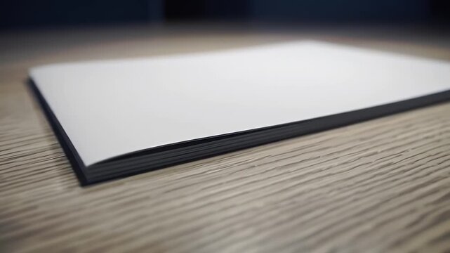 Blank White Brochure Mockup On Wooden Table