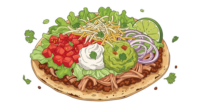 colorful taco with toppings, food art clip art preview