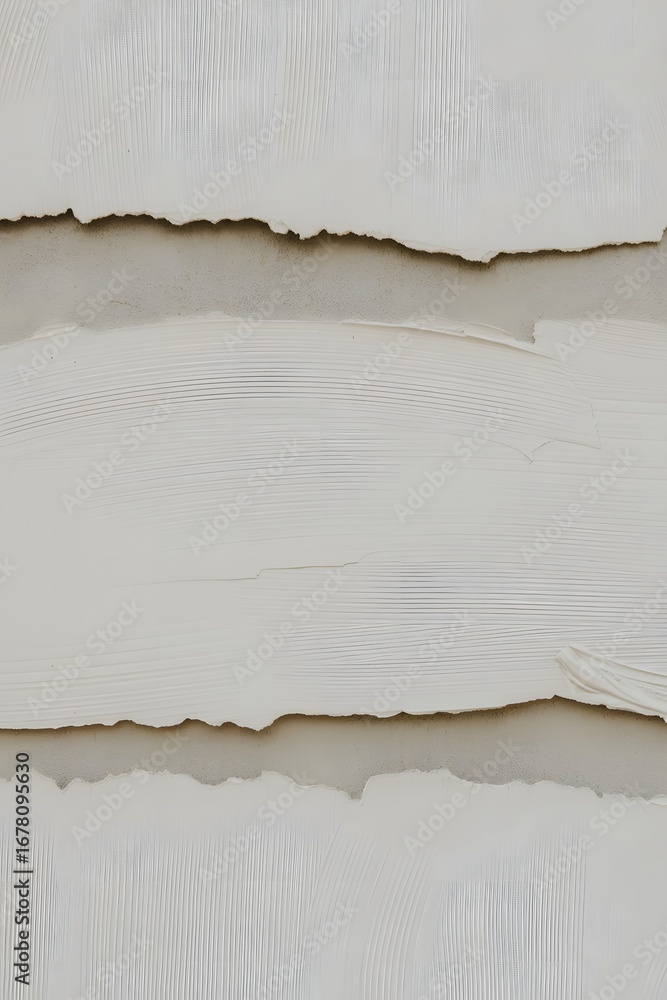 Poster abstract textured background with horizontal torn paper layers in muted earthy tones of beige green 