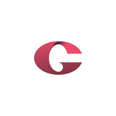 A red G letter logo with a futuristic style, perfect for tech companies and startups.
