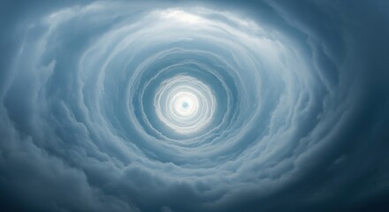 Swirling Blue Clouds Forming a Tunnel Towards Bright Light storm vortex