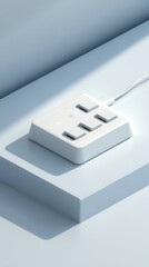 Modern White Power Socket on Minimalist Surface with Soft Natural Light and Clean Lines