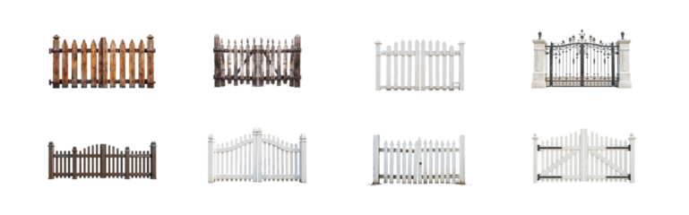 Collection of Privacy Gate isolate on transparency background