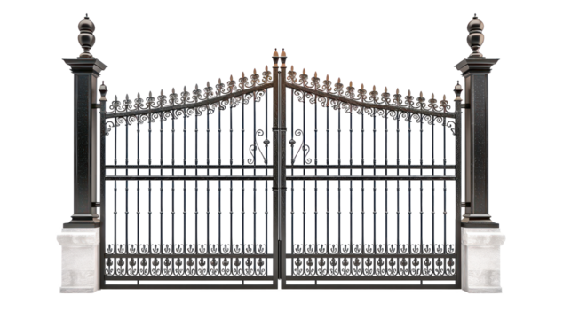 Steel Gate isolate on transparency background