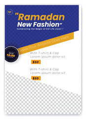 Editable social media post banner ads template for Ramadan Kareem special Fashion offer sale advertisement, Islamic festival and eid offer flyer poster design