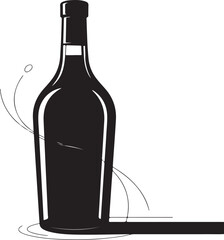  bottles with alcohol. Black silhouette 