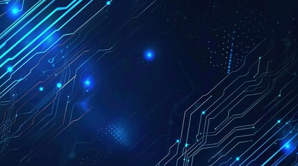 Obraz premium Immersive Technology-Themed Backgrounds: Elevating Digital Spaces with Dynamic Blue Lines—Blending Futuristic Aesthetics, Functional Design, and Visual Cohesion for Screens, Presentations, and Creativ