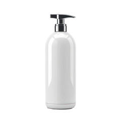 White label plastic pump bottle front view isolate on transparency background