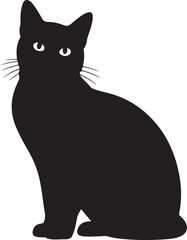 silhouette of a cat on a white background. Vector illustration