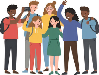 Obraz premium 단체 사진 일러스트 : Group Photo Illustration