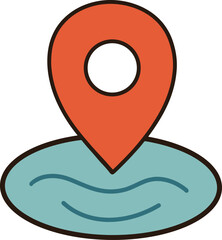 A red map pin icon is placed on the lake.