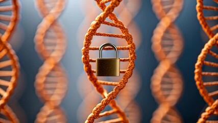 Cybersecurity telemedicine concept with dna helix padlock privacy medical data protection secure network digital health encryption trust - Powered by Adobe