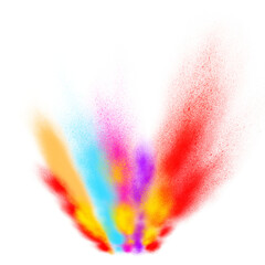Artistic Explosion of Color Dust Cloud in Air
