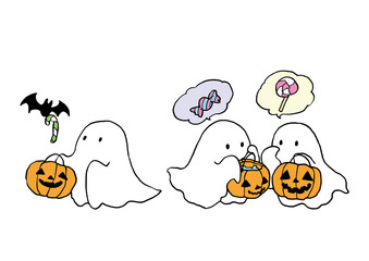 ハロウィンのお化けイラスト