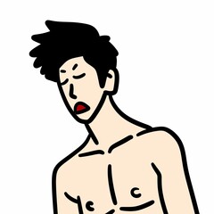 cute man cartoon on white background