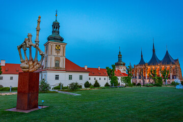 Sunset view of Jesuit college and Saint Barbara cathedral in Kut