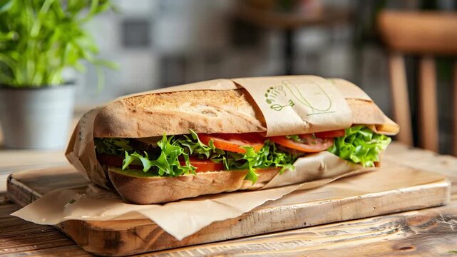 eco sandwich wrap mockup 4K Videos