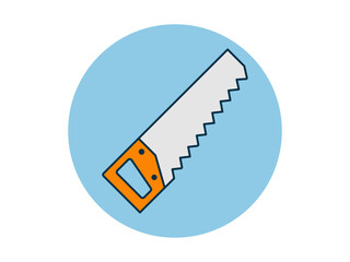 Saw icon. Tool construction vector icon. Flat illustration concept.