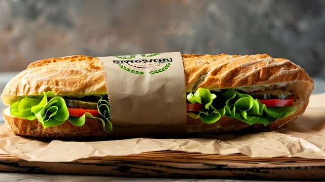 eco sandwich wrap mockup 4K Videos