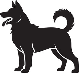 labrador retriever dog breed black silhouette logo set