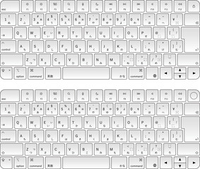 A high-resolution vector illustration of the keyboard with a Japanese JIS layout. This design is suitable for tech-related content, manuals, UI demonstrations, or digital product presentations