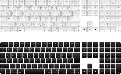 A high-resolution vector illustration of the keyboard with a Japanese JIS layout. This design is suitable for tech-related content, manuals, UI demonstrations, or digital product presentations