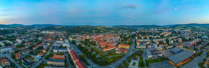 Sunset panorama of Bardejov in Slovakia
