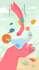 handdrawn illustration vector about summer illustration concept