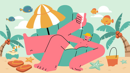 handdrawn illustration vector about summer illustration concept